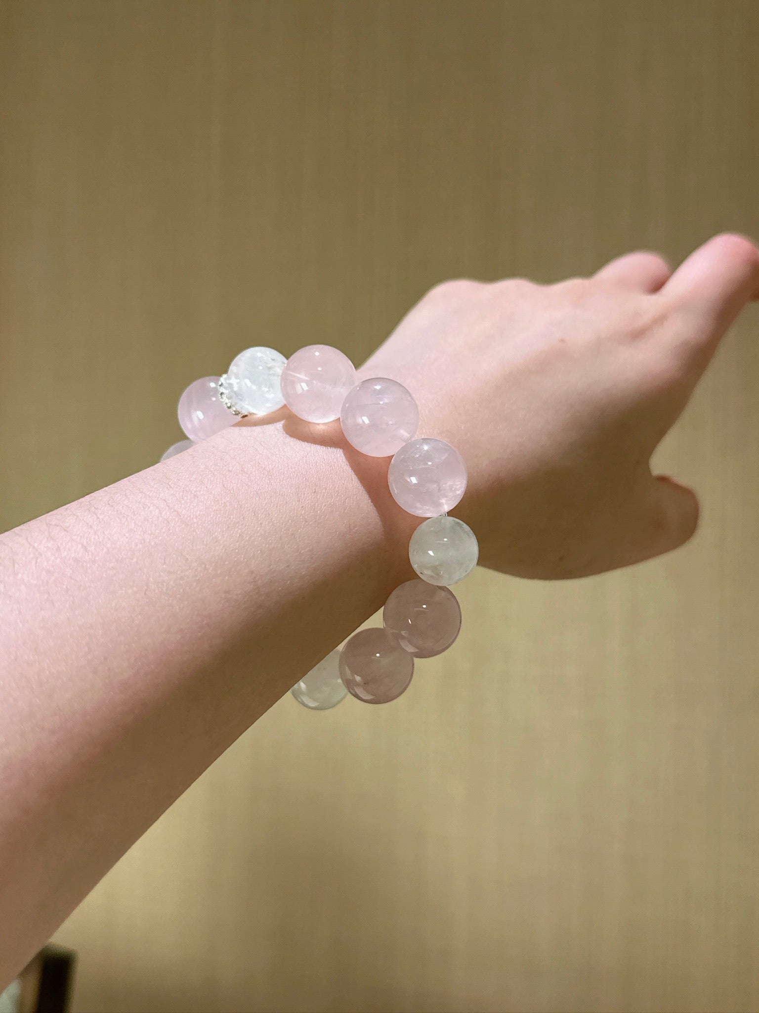 ▫️▪️ Pink crystal white ghost bracelet